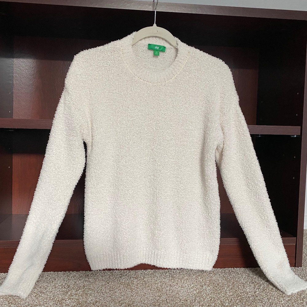 dip White Fuzzy Sweater